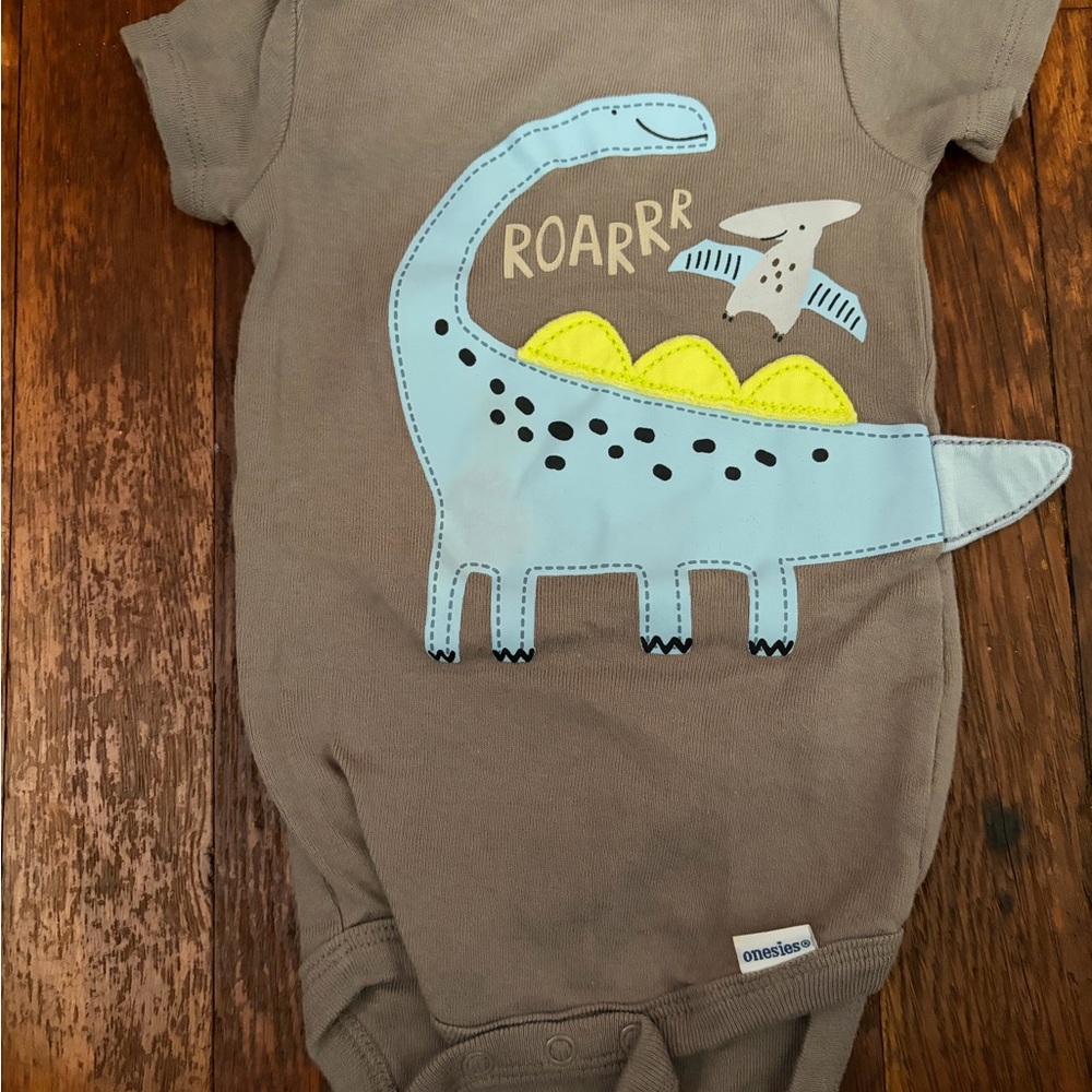 Gerber Dinosaur Bodysuit - Brown and Blue